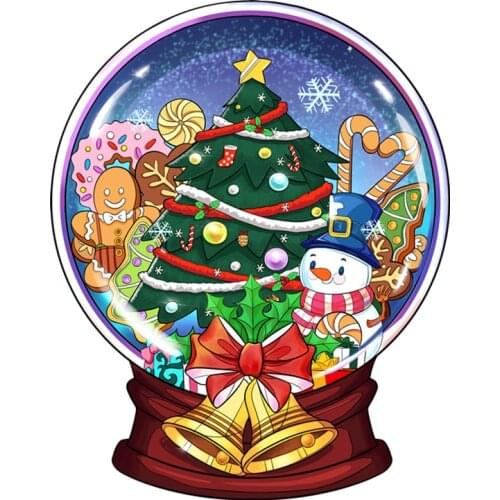 Christmas Crystal Ball Wooden Jigsaw Puzzle For Adults Children Educational Toys 3D Wooden Puzzle Games DIY Wood Crafts Gifts