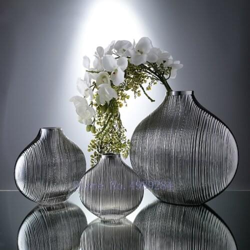 Nordic Creative Transparent glass vase Decorative ornaments Flower arrangement accessories Modern home decoration wedding vase