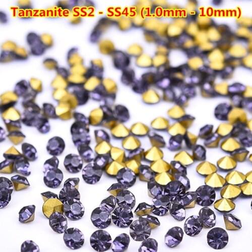 Ss2 - ss45 (1.0mm-10mm) Tanzanite stones and crystals nagel decoratie set gel nail decoration ongle en gel bijoux pour ongles