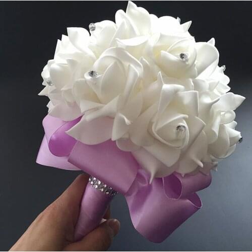 2020 Bridesmaid Artificial Wedding flowers Bridal Bouquets Beaded bouquet wedding accessory Fresh Design Crystal Wedding Bouquet