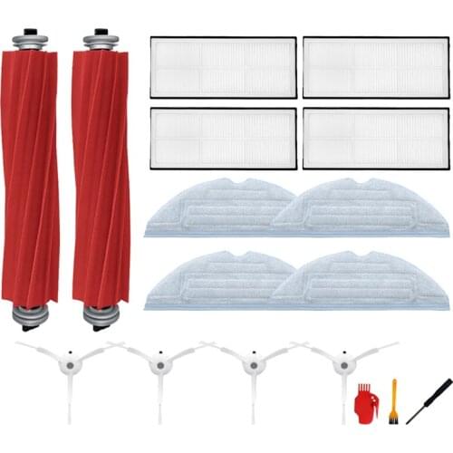TOP!-17Pcs Roller Main Brush Mop Cloth Side Brush For Xiaomi Roborock T7S T7plus S7 Robot Vacuum Cleaner Filter Accessories
