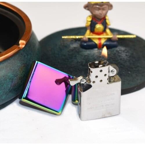 Zinc Alloy Fuel Lighter For Cigarette Gasolin Fire Windproof Rolling Grinding Wheels Flintstone Kerosene Lighters Mens Gift