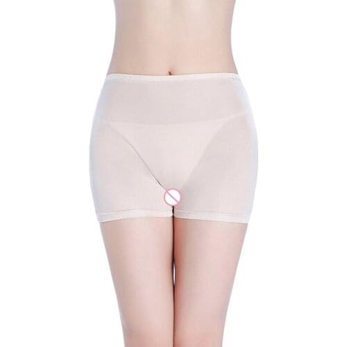 3 pcs/lot Womens Panties Soft 100% Nature Silk Seamless Safety Short Pants Abdominal Boxer Pants Anti-Light Safety Pants K006