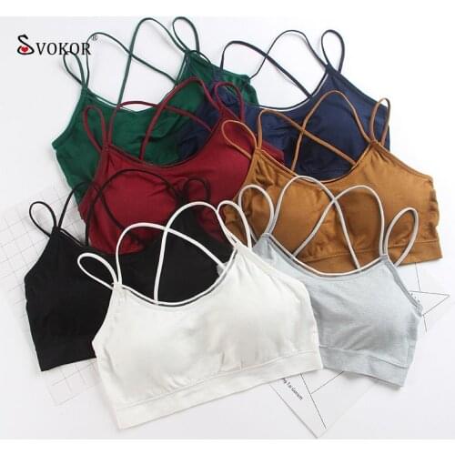 SVOKOR Womens Tube Tops Bra Beautiful Back Wrapped Chest Wireless Belt Chest Pad Sports Seamless Underwear