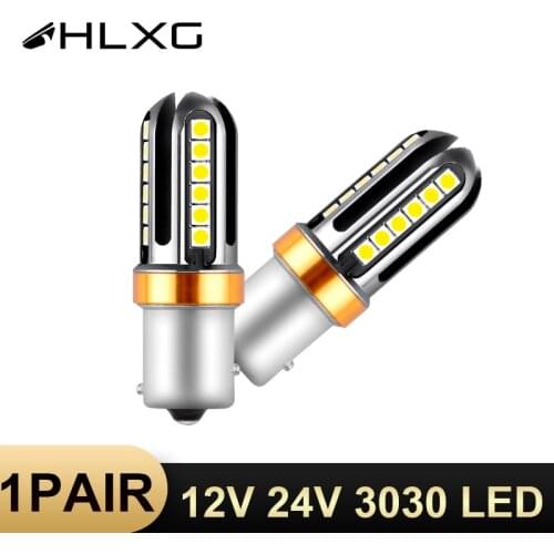 1 pair HLXG Car LED Turbo 24SMD Signal Lamp 1156 1157 P21W PY21W BAY15D Led Brake Reverse Bulb Turn P21-5W BAU15S BA15S Car LED