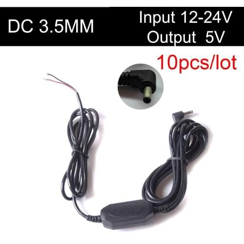 10pcs DC 12V 24V 36V to 5V Direct Link Step Down Hard Wired DC 3.5mm Pin Power Adapter Charger for Tablet Quick Charge