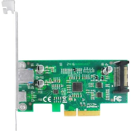 Linkreal 2-Port PCIe x4 USB 3.1 Type-A and C Expansion Controller Card-LRSU9A42-AC
