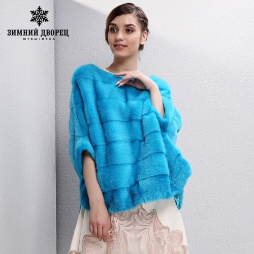 2020 Casual Natural Real Mink Fur Coat Women Winter Mink Fur Short Cloak Free Size O-Neck Mink Fur Jacket Women Real Fur Coat