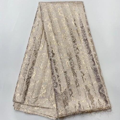 2021 African Lace Fabric Jacquard Brocade Damask Lace Cloth Tissu Dentelle Africain Nigerian DIY Material For Sewing Dress PJZ5