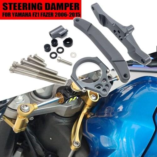 For Yamaha FZ1 FAZER 2006 - 2015 Motorcycle CNC Aluminum Steering Damper Bracket Set Stabilizer Linear Dampers Mounting Support