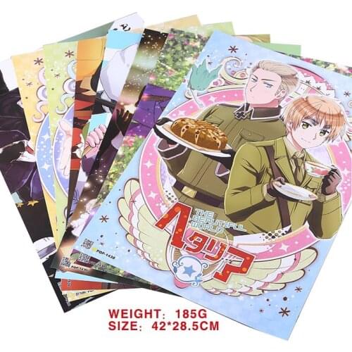 Anime Axis Powers Hetalia Embossing Poster Video Games Poster Size 42x29 cm Toys random 8 pictures