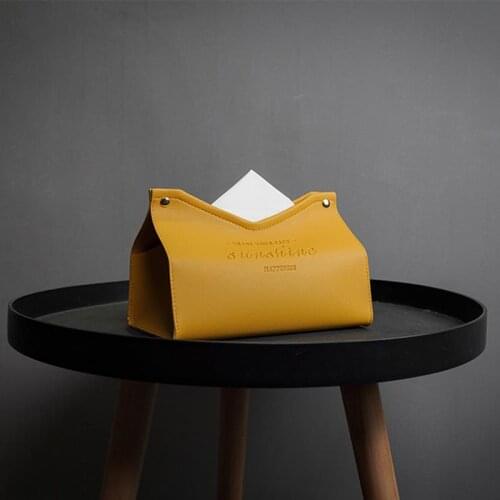 Car Toilet Pumping Tissue Box PU Leather Living Room Office Home Furnishing Creative Cute Nordic Wind Light Luxury Tissue Box