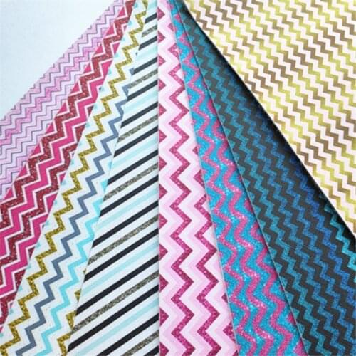 Free shipping 20*33cm A4 chevron pattern print synthetic leather fabric for DIY accessories BHY955