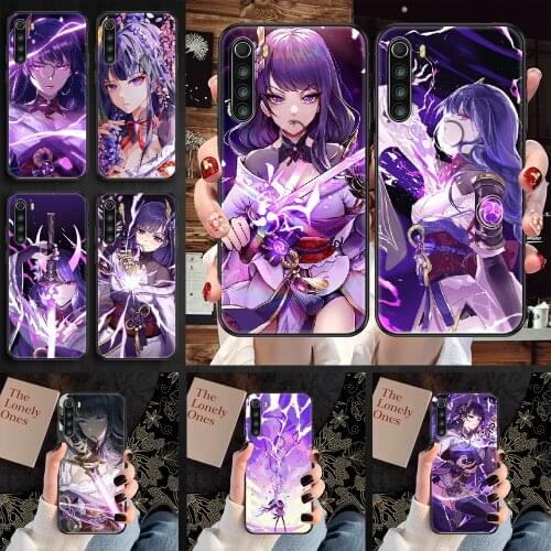Genshin Impact RAIDENSHOGUN Phone case For Xiaomi Redmi Note 7 7A 8 8T 9 9A 9S 10 K30 Pro Ultra black tpu waterproof art hoesjes
