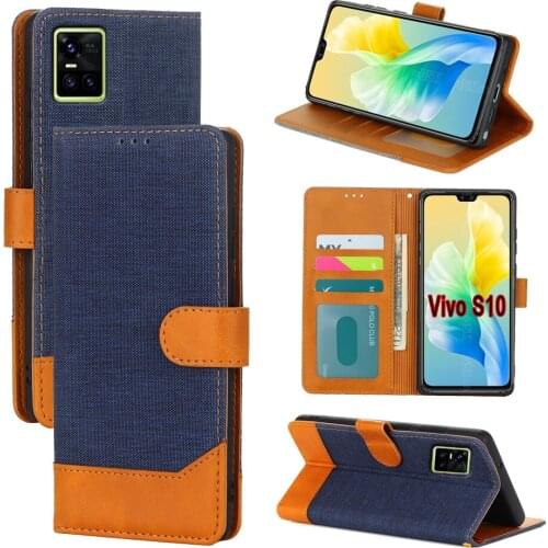 S10 Fashion Cloth Pattern Magnetic Card Phone Cover For Vivo S10 Pro Case Wallet Flip Leather Shell Book On Vivo S10 V2121A Case