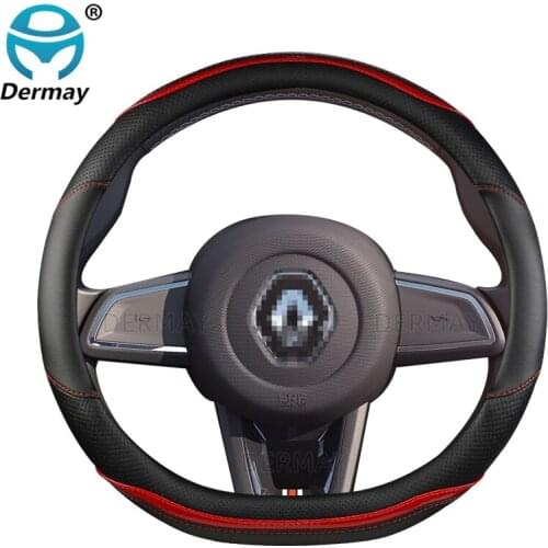 For Renault Kwid Car Steering Wheel Cover Non-slip Breathable Microfiber Leather + Carbon Fiber Fashion Auto Accessories