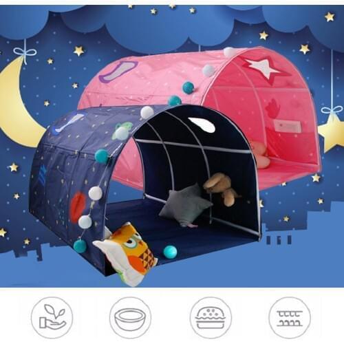 Kids Bed Tent Play House Boy Girl Crawling Tunnel Indoor Outdoor Pretend Play Tent For Baby Infant Children