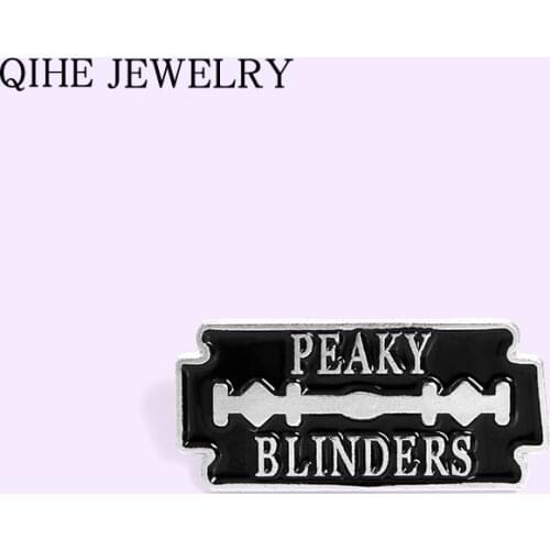 Black Razor Blade Enamel Pin Classic TV Show Punk Badge Fashion Jewelry Brooches Bag Clothes Lapel Pin Buckle Gift For Women Men