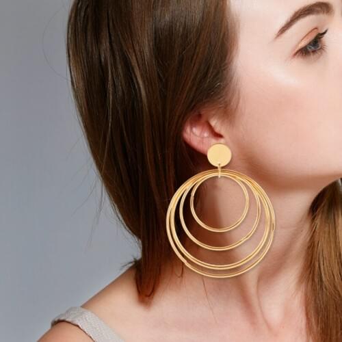 European And American Fashion Jewelry Multi-layer Earrings Bohemian Round Earrings Female Statement Big Earrings