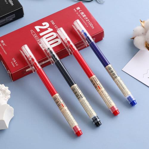 DM Large Capacity Gel Pen Cutting Tip Gel Pen 0.5MM Signature Pen for Student Examination 12PCS