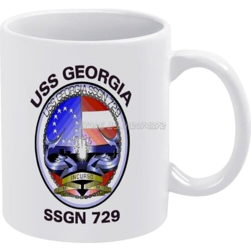 Uss Georgia ( Ssgn 729 ) Crest Coffee Mugs Ceramic Personalized Mugs 11 Oz White Mug Tea Milk Cup Drinkware Travel Mug Uss Ssgn