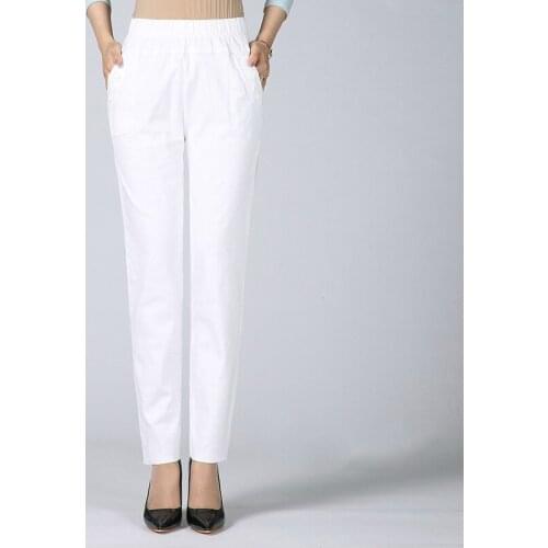 Korean Fashion 2021 Spring Summer Pants Women Casual High Waist Elastic Plus Size XL-5XL Straight Trousers Pantalones Mujer