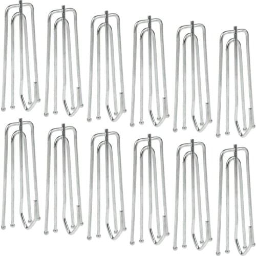 Best 50 Pcs Stainless Steel Curtain Pleater Tape Hooks Stainless Curtain Pleat Hook, 4 Prongs Pinch Pleat Hook ClipTraverse Plea