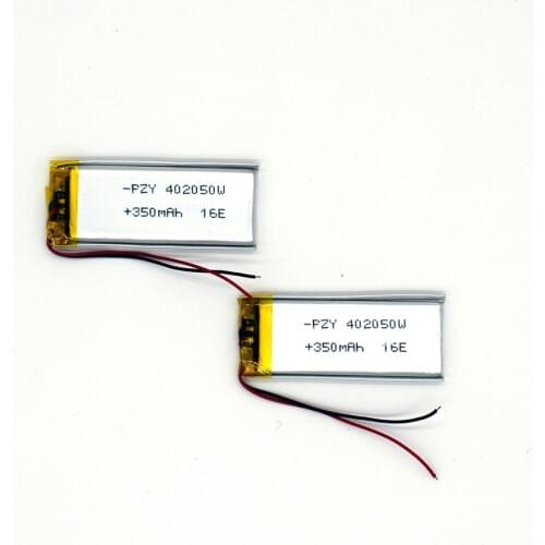 2pcs 3.7V 350 mAh402050 Li-Polymer Rechargeable Battery Li Po ion LI for GPS Bluetooth LED TOY MP3 MP4 042050