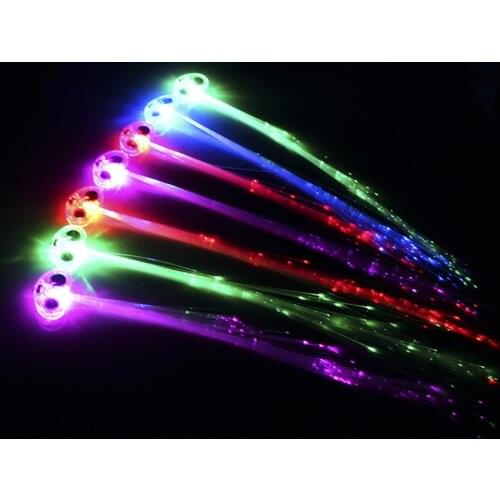 Glow Blinking Hair Clip Flash LED Braid Show Party Toys Kid Headwear Colorful Luminous Braid Optical Fiber Wire HairpinChristmas