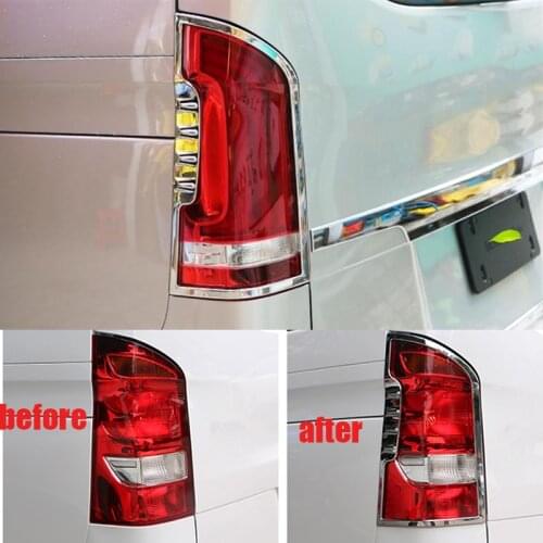 Chrome Taillight Cover Panel Light Trim Car Accessories For Mercedes Benz Vito W447 2014 2015 2016 2017