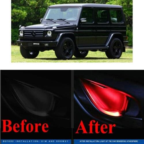 4pc CF style stickers on cars interior inside door handle atmosphere lamp for mercedes w463 x164 x204