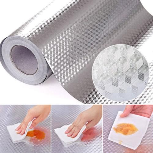 US Self Adhesive Waterproof Oil-proof Aluminum Foil Good Quality Kitchen Cabinet Wall Sticker