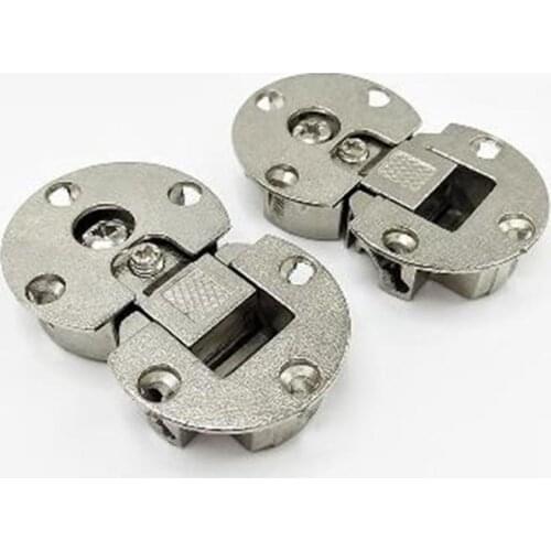 2pcs Semi-circular Cabinet Hidden Hinge 180 Degrees Up and Down Folding Hinge Furniture Bookcase Connector Accessories