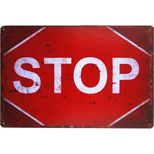 STOP warning board coffee bar shop wall sticker shabby chic man cave posters