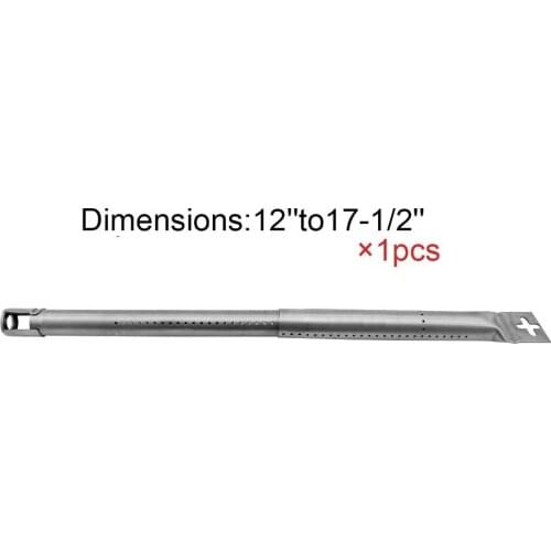 Adjustable BBQ Stainless Steel Gas Grill Burner Replacement Extends from 12" to 17.5"(305mm to 445mm)