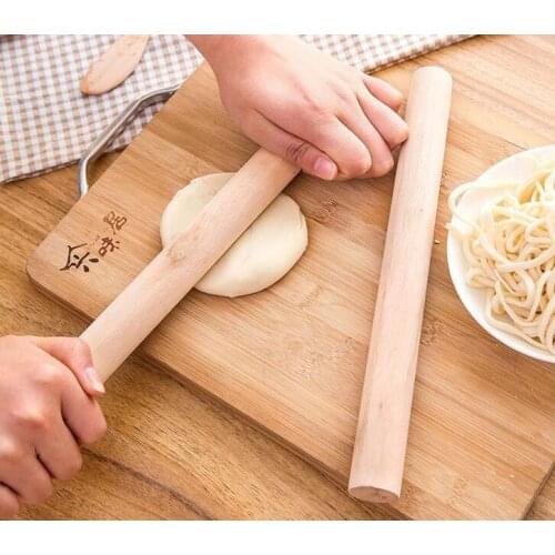 Natural Wooden Rolling Pin Fondant Cake Decoration Kitchen Tool Durable Non Stick Dough Roller High Quality