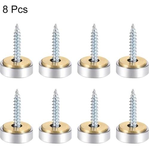 Uxcell 2/4/8pcs Mirror Screws Decorative Cap Cover Nails Polished Stainless Steel 10/12/14/18/22/25mm Sign Hardware