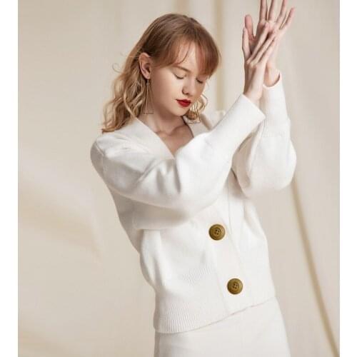 Knitting Cardigan Women Sweaters Coat New Solid Spring And Autumn Fashion V-Neck Long Sleeve Knit Sweater Coat Tops AA5113