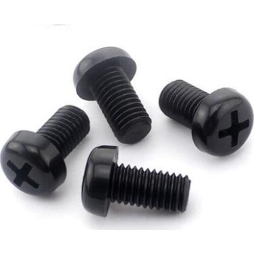 100 Pcs M2 M2.5 M3 M4 M5 M6 M8 Nylon Screws Round Head Phillips Machine Screws Black