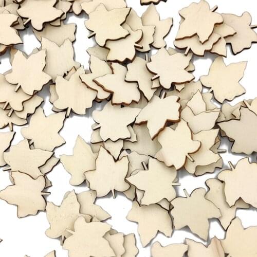 20pcs 30mm leaf Wooden Craft Scrapbooking handicrafts Handmade ornaments Accessory Home Decoration