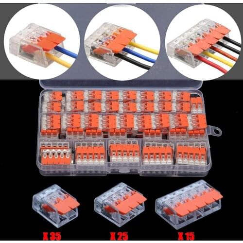 75x 221 Electrical Connectors Wire Block Clamp Terminal Cable Reusable Wire Connector Home Improvement Lamp Terminal