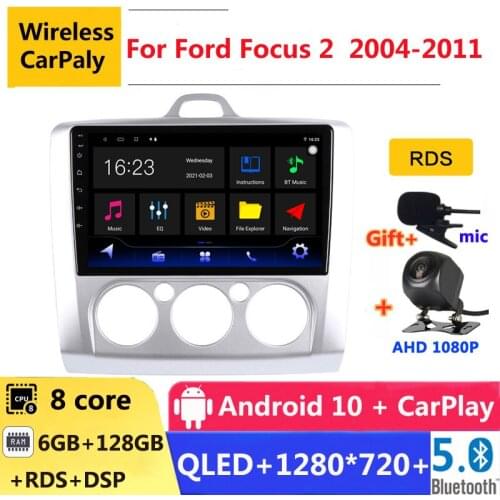 6G RAM 2 din android 10 car radio auto stereo for Ford Focus 2 Mk 2 2004 2006 2008 2010 11 navigation GPS DVD Multimedia Player