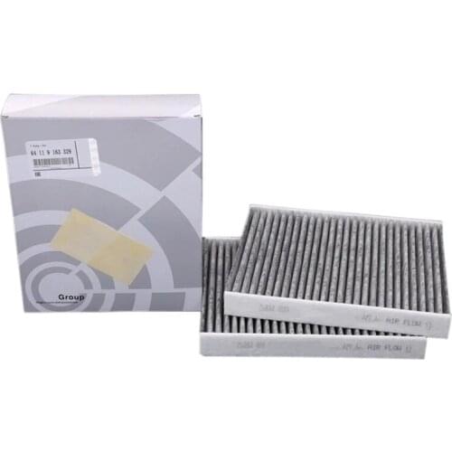 2Pcs Car Cabin Air Filters for BMW F01 F02 F07 F10 F10-530i/535i / 550i / M5 F01 F12 / F13-640i / 650i / M6 64119163329 CU2533-2