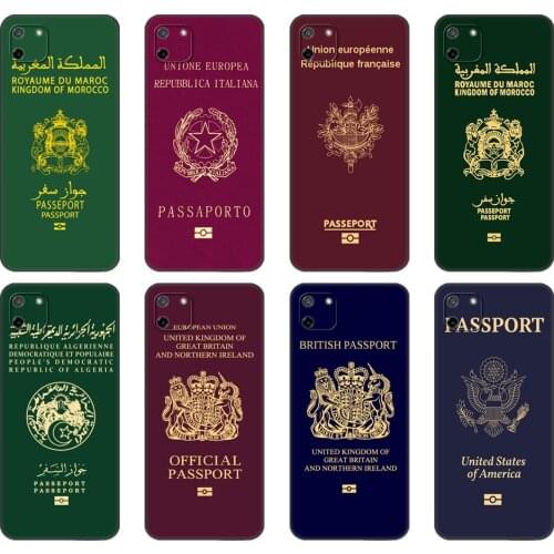 Black tpu Case For OPPO Realme C11 C20 C21 Case Back Cover Bumper Fashion Passport