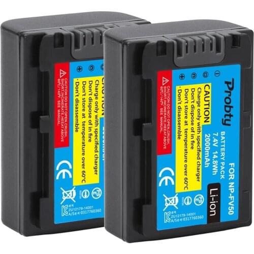 For Sony NP-FV50 LCD USB Charger + 2000mAh NP FV50 Camera Battery for For NP-FV30 FV50 FV70 FV90 FV100 FV120 HDR-SR68 DCR-SX85