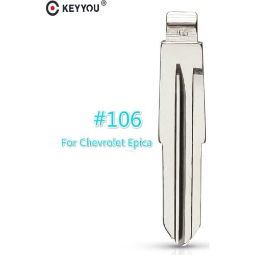 KEYYOU Metal Blank Uncut Flip KD Remote Key Blade Type #106 for chevrolet NO.106 Blade