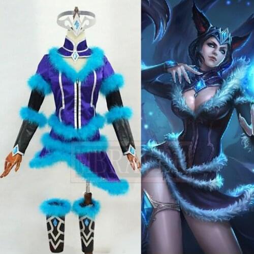 LOL Ahri the Nine-Tailed Fox Shadow Fox Halloween Carnival Birthday Party Cosplay Costume Custom Made Any Size