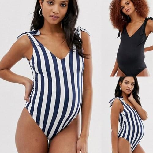 Swimwear High Waisted Women Swim Suit One Piece Pregnant Women Swimsuit Bathing Suit Monokini Bikinis