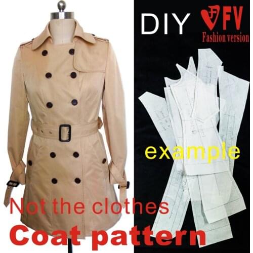 McCall Pattern Clothing DIY Overcoat Sewing Pattern Coat Sewing Template Cutting drawing BFY-11