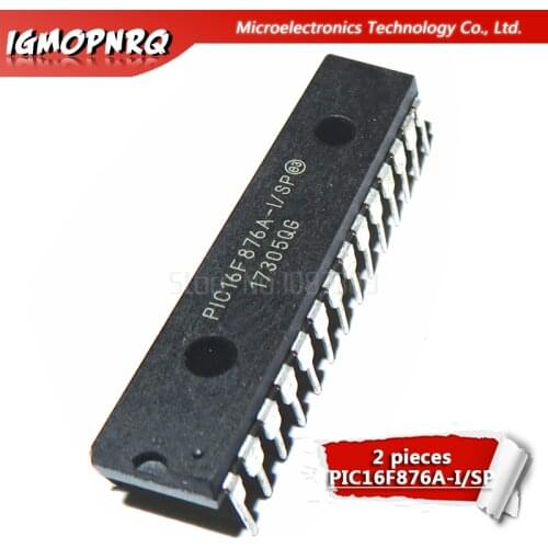 2pcs PIC16F876A-I/SP PIC16F876A 16F876A DIP28 nhanced Flash Microcontrollers new original